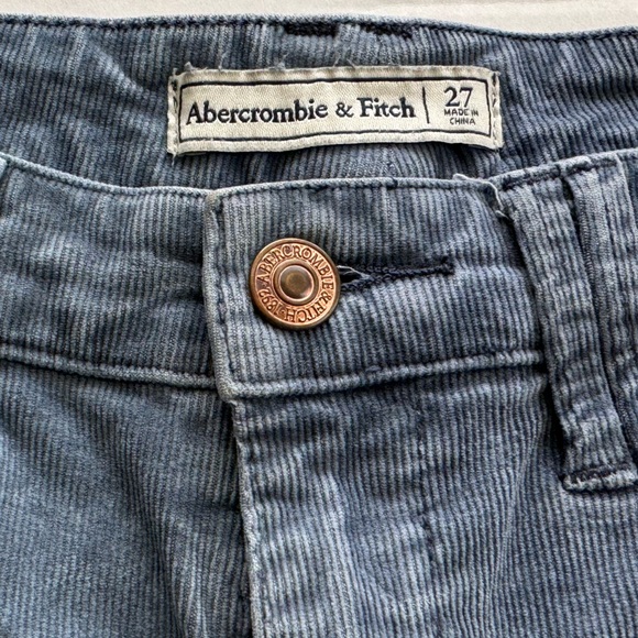 ABERCROMBIE & FITCH CORDUROY JEAN. MID RISE SUPER SKINNY, SIZE 27, RAW HEM. GUC - Picture 4 of 13